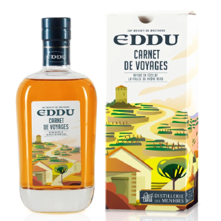 Whisky Breton Eddu - Côte-Rôtie Rhône Valley cask - Travel Journal Bottle and case