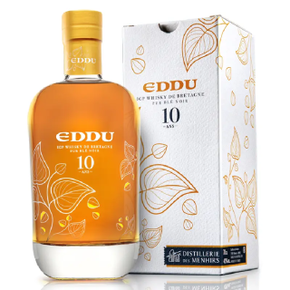 Bouteille de whisky eddu 10 ans (anciennement gold) avec son etui de Distillerie des Menhirs Bouteille de whisky eddu 10 ans (anciennement gold) avec son etui de Distillerie des Menhirs