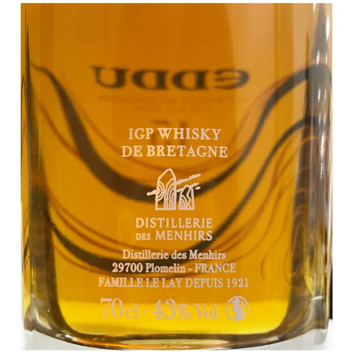 Contre Etiquette bouteille de whisky breton eddu 15 ans d'âge Distillerie des Menhirs