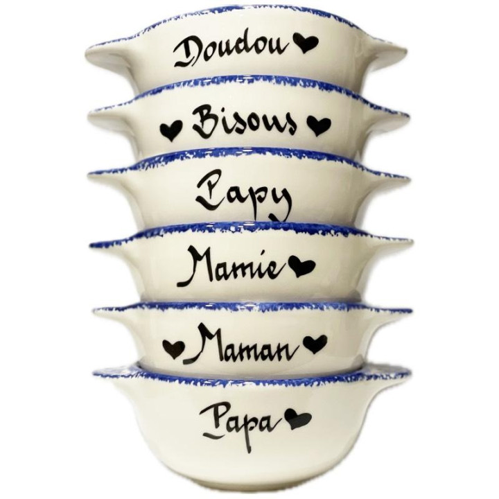 Breton name bowl - Pornic earthenware factory - Personalization on request